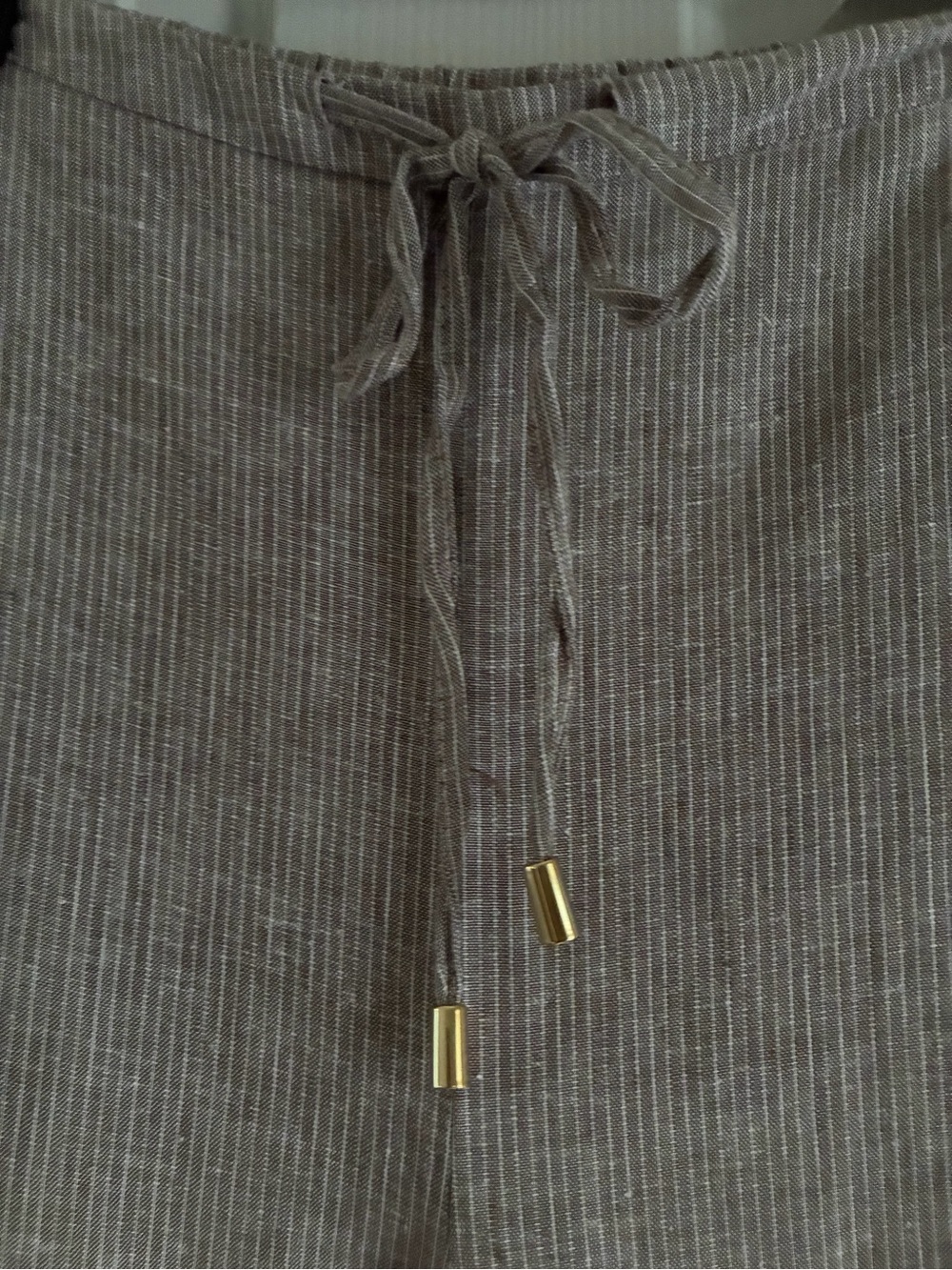 Jules & Leopold Linen Blend Wide-Leg Pants in Light Taupe